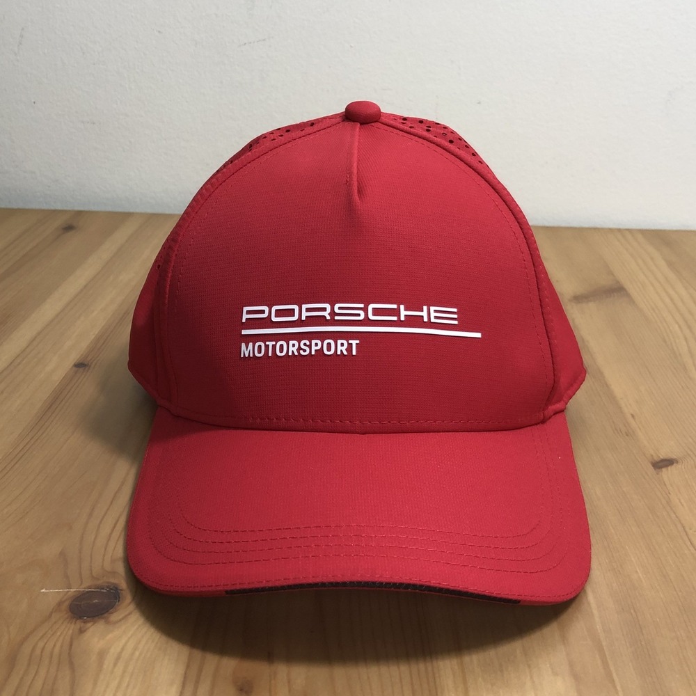 Porsche Motorsport Snap Back Baseball Cap Hat One Size Fits Most Red No Tag